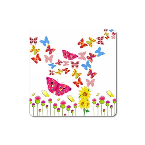 Butterfly Beauty Magnet (Square) from ArtsNow.com Front