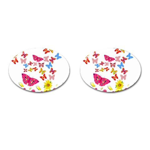 Butterfly Beauty Cufflinks (Oval) from ArtsNow.com Front(Pair)