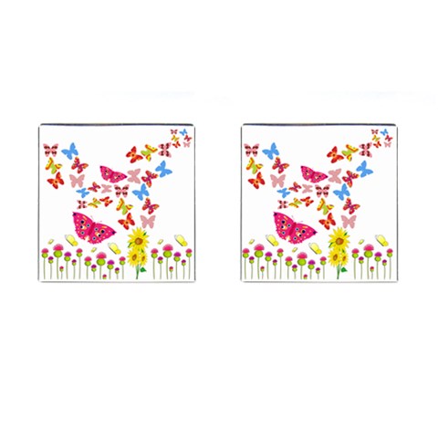 Butterfly Beauty Cufflinks (Square) from ArtsNow.com Front(Pair)