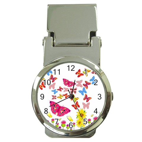 Butterfly Beauty Money Clip with Watch from ArtsNow.com Front
