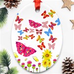 Butterfly Beauty Oval Ornament (Two Sides)