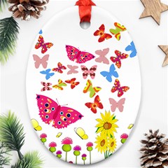 Butterfly Beauty Oval Ornament (Two Sides) from ArtsNow.com Back