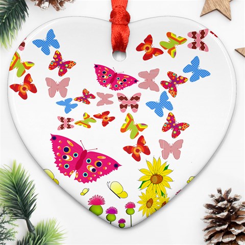 Butterfly Beauty Heart Ornament (Two Sides) from ArtsNow.com Front