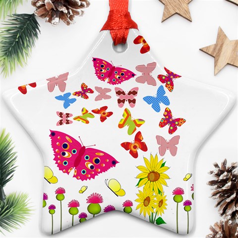 Butterfly Beauty Star Ornament (Two Sides) from ArtsNow.com Front