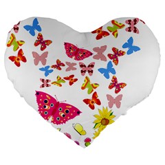 Butterfly Beauty 19  Premium Heart Shape Cushion from ArtsNow.com Front