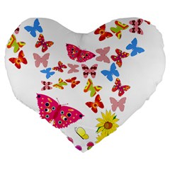 Butterfly Beauty 19  Premium Heart Shape Cushion from ArtsNow.com Back