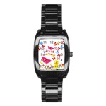 Butterfly Beauty Stainless Steel Barrel Watch