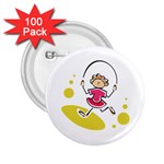 Girl Jumping Rope 2.25  Button (100 pack)