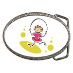 Girl Jumping Rope Belt Buckle