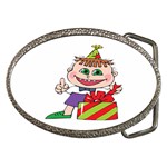 Happy Green Eyed Boy Belt Buckle