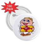 Happy Blue Eyed Boy 2.25  Button (100 pack)