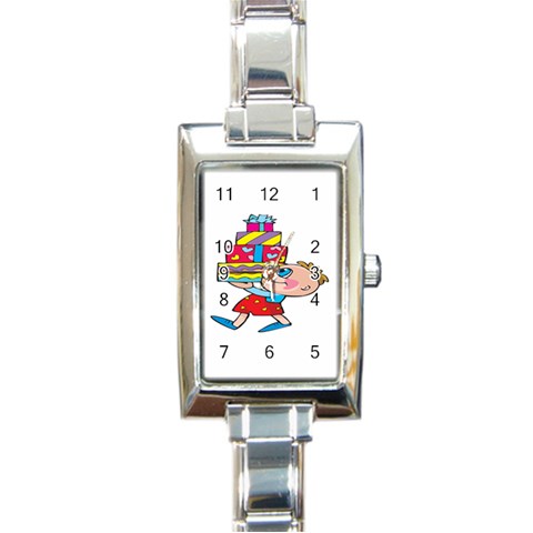 Lots of Gifts Rectangular Italian Charm Watch from ArtsNow.com Front