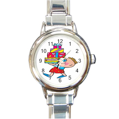 Lots of Gifts Round Italian Charm Watch from ArtsNow.com Front