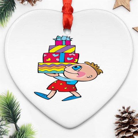 Lots of Gifts Ornament (Heart) from ArtsNow.com Front
