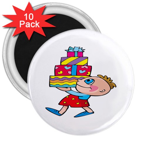 Lots of Gifts 3  Magnet (10 pack) from ArtsNow.com Front