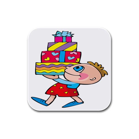 Lots of Gifts Rubber Square Coaster (4 pack) from ArtsNow.com Front