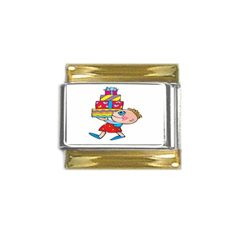 Lots of Gifts Gold Trim Italian Charm (9mm) from ArtsNow.com Front