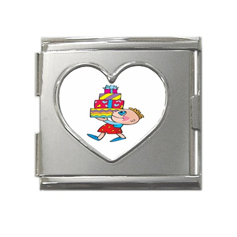 Lots of Gifts Mega Link Heart Italian Charm (18mm) from ArtsNow.com Front