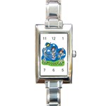 Jump Roping Kids Rectangular Italian Charm Watch