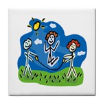 Jump Roping Kids Tile Coaster