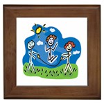 Jump Roping Kids Framed Tile