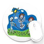 Jump Roping Kids Round Mousepad