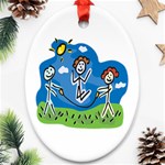Jump Roping Kids Ornament (Oval)