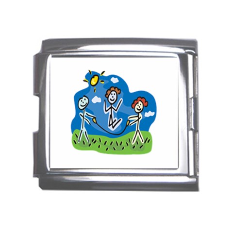 Jump Roping Kids Mega Link Italian Charm (18mm) from ArtsNow.com Front