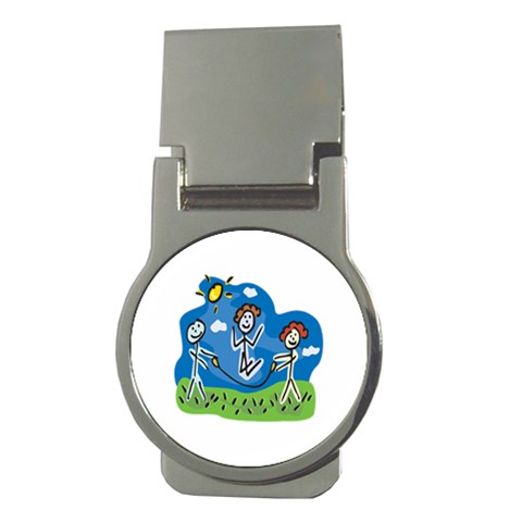 Jump Roping Kids Money Clip (Round) from ArtsNow.com Front