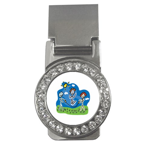 Jump Roping Kids Money Clip (CZ) from ArtsNow.com Front