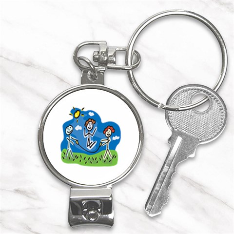Jump Roping Kids Nail Clippers Key Chain from ArtsNow.com Front