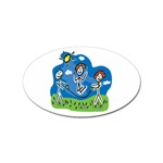 Jump Roping Kids Sticker (Oval)