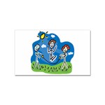 Jump Roping Kids Sticker (Rectangular)