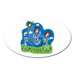 Jump Roping Kids Magnet (Oval)