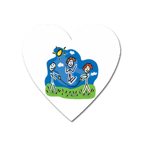 Jump Roping Kids Magnet (Heart) from ArtsNow.com Front