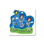 Jump Roping Kids Magnet (Square)