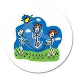 Jump Roping Kids Magnet 5  (Round)