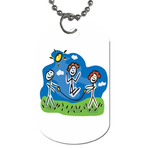 Jump Roping Kids Dog Tag (One Side) from ArtsNow.com Front