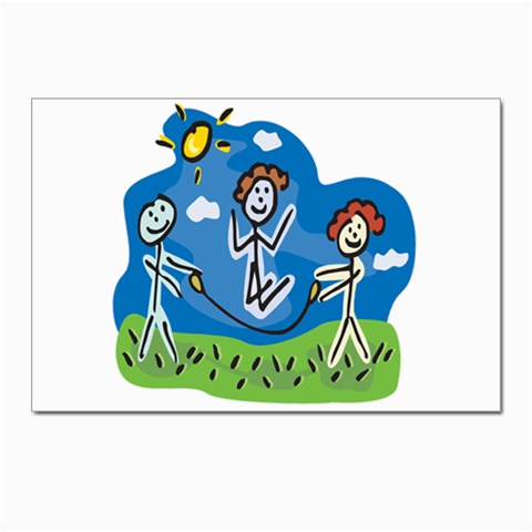 Jump Roping Kids Postcard 4 x 6  (Pkg of 10) from ArtsNow.com Front