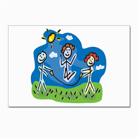 Jump Roping Kids Postcards 5  x 7  (Pkg of 10) from ArtsNow.com Front