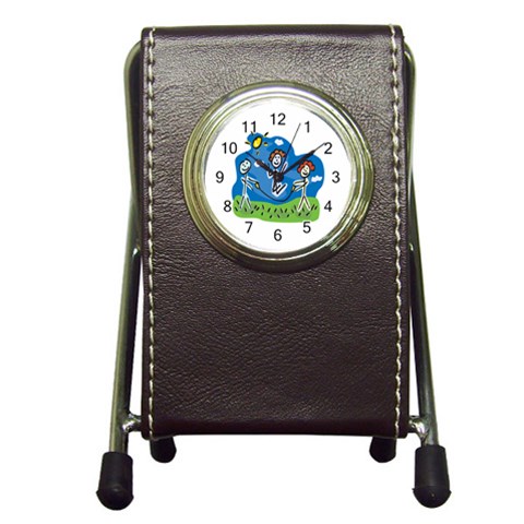 Jump Roping Kids Pen Holder Desk Clock from ArtsNow.com Front