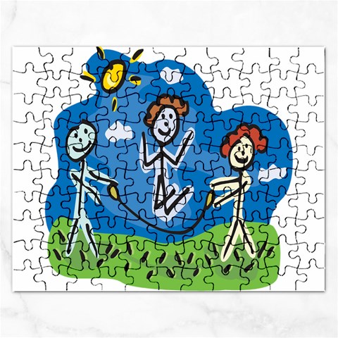 Jump Roping Kids Jigsaw Puzzle (Rectangular) from ArtsNow.com Front
