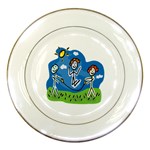 Jump Roping Kids Porcelain Plate