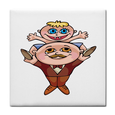 Father and Son Tile Coaster from ArtsNow.com Front