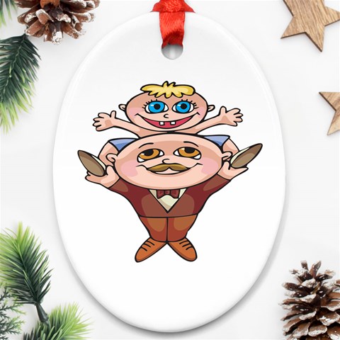 Father and Son Ornament (Oval) from ArtsNow.com Front