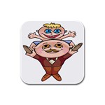 Father and Son Rubber Square Coaster (4 pack)