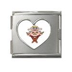 Father and Son Mega Link Heart Italian Charm (18mm)