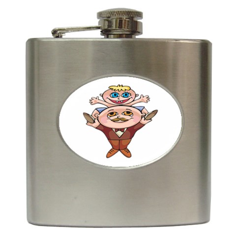Father and Son Hip Flask (6 oz) from ArtsNow.com Front