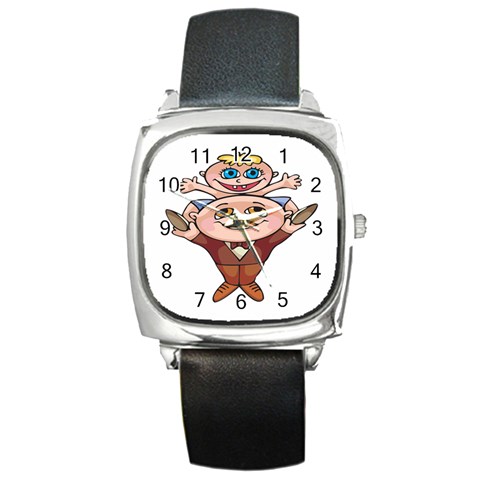 Father and Son Square Metal Watch from ArtsNow.com Front