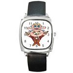 Father and Son Square Metal Watch